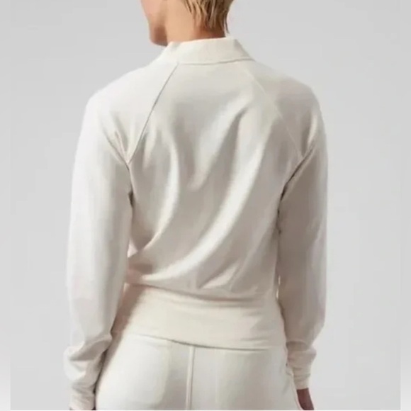 Athleta Women's V-Neck Cream Sweater - Picture 2 of 7